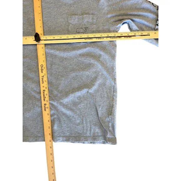 Vineyard Vines Mens T-shirt S Long Sleeve Light Blue Pocket Tee - Picture 8 of 8